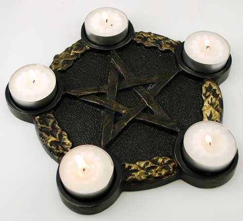 0885146979287 - PENTAGRAM CANDLE HOLDER ALTAR PLATE WICCA WICCAN METAPHYSICAL RELIGIOUS NEW AGE