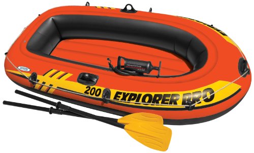 0885147000836 - INTEX EXPLORER PRO 200, 2-PERSON INFLATABLE BOAT SET WITH FRENCH OARS AND HIGH OUTPUT AIR PUMP