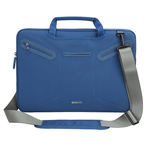 0885157599047 - EVECASE 15 - 15.6 INCH LAPTOP NEOPRENE MESSENGER CASE WITH HANDLE AND CARRYING STRAP (BLUE)