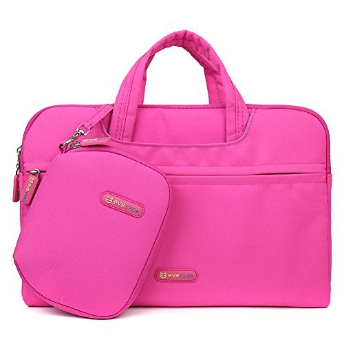 0885157794374 - EVECASE 11 - 11.6 INCH WATERPROOF DUAL LAYER PADDED TABLET /LAPTOP UNIVERSAL SLEEVE BAG CARRYING CASE BRIEFCASE WITH HANDLE + POUCH CASE + MOUSE PAD - HOT PINK