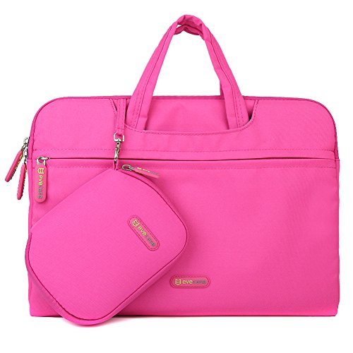 0885157794398 - LAPTOP BRIEFCASE BAG, EVECASE 13 - 13.5 INCH WATERPROOF SOFT PADDED TABLET /LAPTOP UNIVERSAL SLEEVE BAG CARRYING CASE BRIEFCASE WITH HANDLE WITH POUCH CASE AND MOUSE PAD - HOT PINK