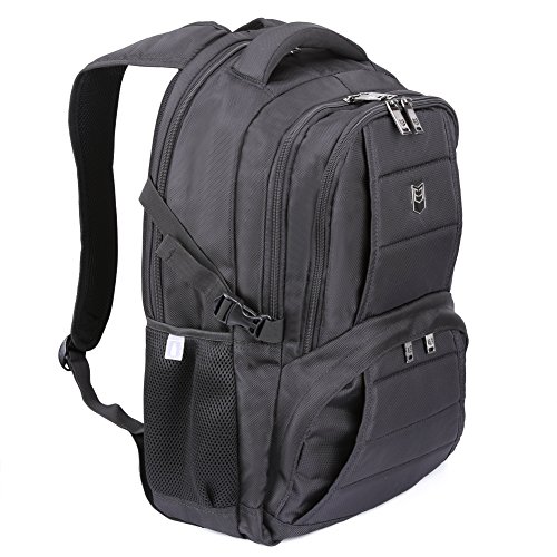 0885157837842 - 17.3-INCH LAPTOP BACKPACK, EVECASE HEAVY DUTY MULTIFUNCTIONAL UNISEX BACKPACK BUSINESS COLLEGE SCHOOL TRAVEL RUCKSACK FITS UP TO 17.3 INCH LAPTOP CHROMEBOOK ULTRABOOK NOTEBOOK MACBOOK - BLACK