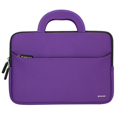 0885157924603 - EVECASE ASUS K200MA-DS01T 11.6-INCH TOUCHSCREEN LAPTOP NEOPRENE SLEEVE CASE, SLIM BRIEFCASE W/ HANDLE & ACCESSORY POCKET / ULTRA PORTABLE TRAVEL CARRYING CASE SLEEVE PORTFOLIO POUCH COVER - PURPLE
