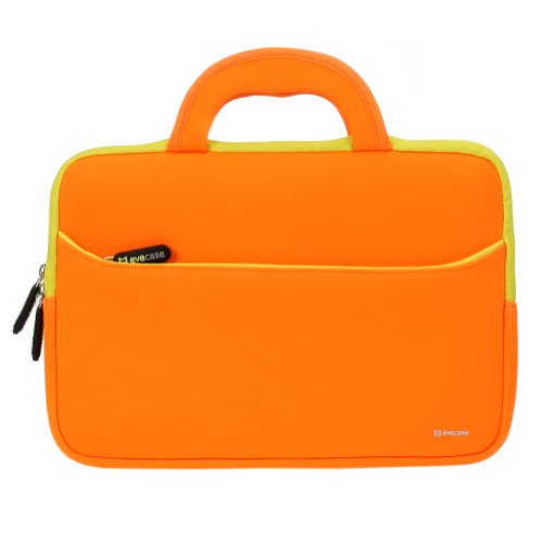 0885157938426 - EVECASE ACER ASPIRE SWITCH 11 SW5-171/ SW5-111 11.6'' DETACHABLE 2 IN 1 LAPTOP NEOPRENE SLEEVE CASE, SLIM BRIEFCASE W/ HANDLE & ACCESSORY POCKET / ULTRA PORTABLE TRAVEL CARRYING CASE SLEEVE PORTFOLIO POUCH COVER - ORANGE