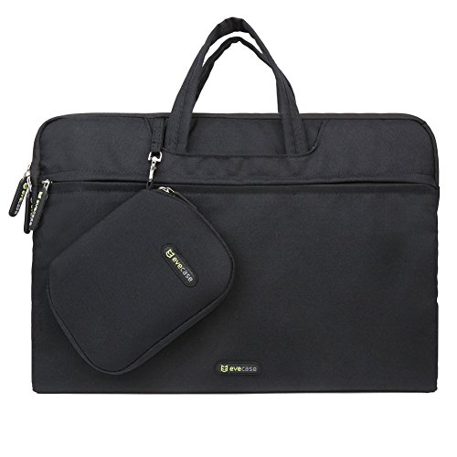 0885157939706 - EVECASE WATERPROOF EXTRA PADDED CARRYING SLEEVE BAG MESSENGER BRIEFCASE W/ HANDLE FOR TOSHIBA SATELLITE 15.6INCH LAPTOP (WITH ACESSORIES BAG AND MOUSE PAD) - BLACK