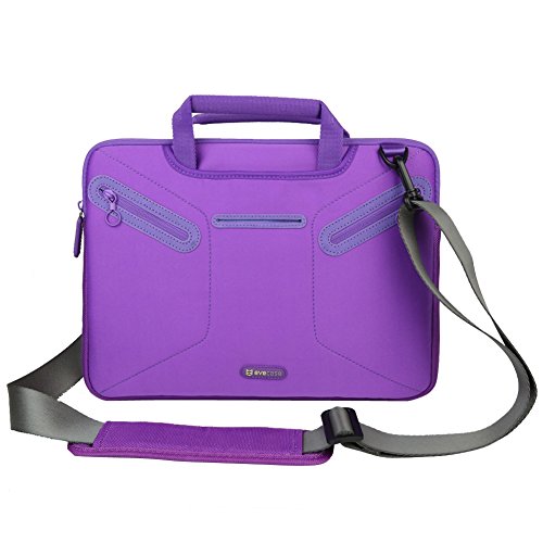 0885157940740 - EVECASE PROTECTION SLEEVE BRIEFCASE CARRYING MESSENGER CASE TOTE BAG FOR TOSHIBA SATELLITE CLICK 2/ CLICK 2 PRO 13.3-INCH LAPTOP - PURPLE (W/SHOULDER STRAP AND HANDLE)