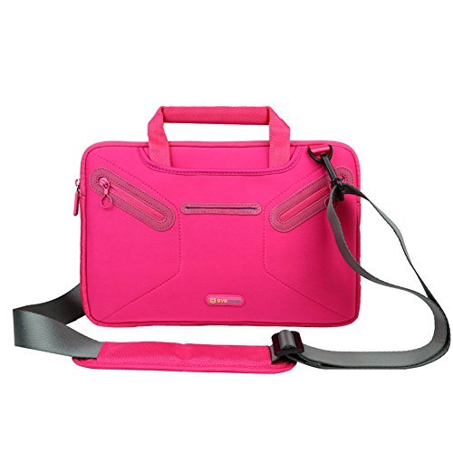 0885157941907 - EVECASE HP STREAM 11 SHOULDER BAG, COMPACT FULLY PADDED NEOPRENE MESSENGER BRIEFCASE CASE BAG WITH HANDLE AND SHOULDER STRAP FOR HP STREAM 11.6 INCH ULTRABOOK LAPTOP - HOT PINK