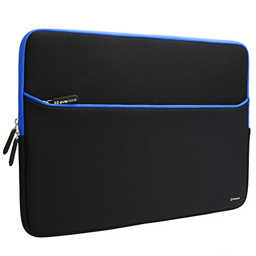 0885157956277 - EVECASE ULTRA-SLIM PORTABLE COMPACT NEOPRENE PADDED CASE BAG W/ ACCESSORY POCKET FOR ASUS ROG 17.3-INCH LAPTOP - BLACK/BLUE