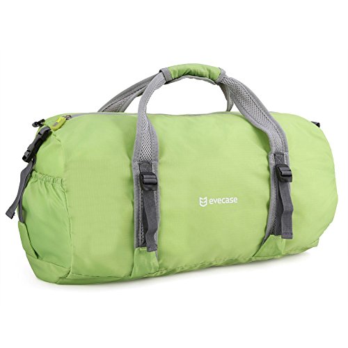 0885157973175 - DUFFLE BAG, EVECASE LIGHTWEIGHT PACKABLE TRAVEL LUGGAGE DUFFLE BAG FOR SPORTS, GYM, VACATION - GREEN