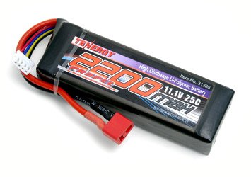 0885160381899 - 11.1V 2200MAH 25C LI-POLY BATTERY PACK WITH DEAN CONNECTOR FOR 400/500 CLASS RC HELICOPTER OR AIRSOFT GUNS/RIFLES