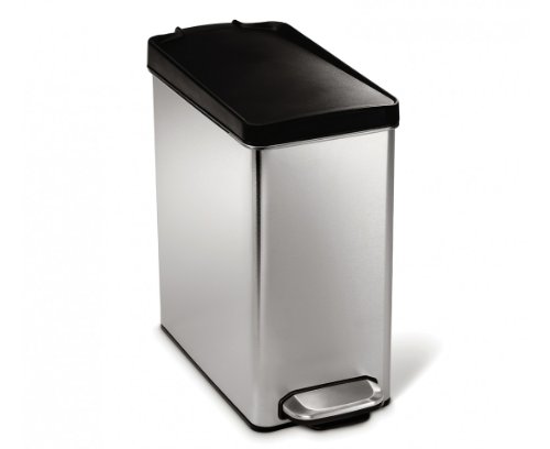 0885163644601 - SIMPLEHUMAN PROFILE STEP TRASH CAN, STAINLESS STEEL, PLASTIC LID, 10 L / 2.6 GAL