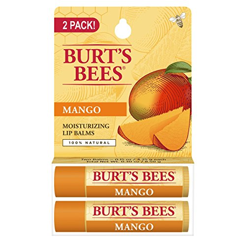 0885165755206 - BURT'S BEES 100% NATURAL MOISTURIZING LIP BALM, MANGO, 2 TUBES IN BLISTER BOX