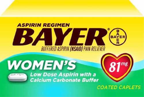 0885169449125 - BAYER BUFFERED ASPIRIN PAIN RELIEVER, WOMEN'S PLUS CALCIUM, 81 MG, 60-COUNT CAPLETS