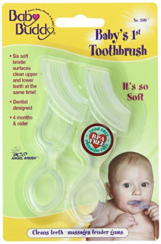 0885169471812 - BABY BUDDY BABY'S 1ST TOOTHBRUSH, CLEAR, 2-COUNT