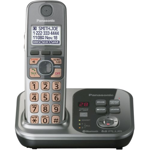 0885170058606 - PANASONIC KX-TG7731S DECT 6.0 LINK-TO-CELL VIA BLUETOOTH CORDLESS PHONE WITH ANSWERING SYSTEM, SILVER, 1 HANDSET