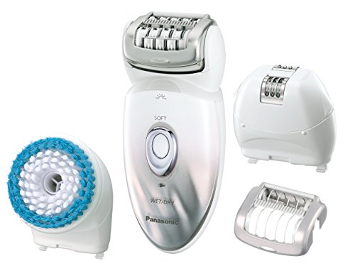 0885170198067 - PANASONIC EPILATOR & EXFOLIATION BRUSH FOR HAIR REMOVAL AND BODY CARE WITH FOUR ATTACHMENTS AND TRAVEL POUCH WET/DRY, ES-ED64-S