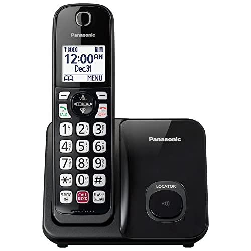 0885170411951 - PANASONIC CORDLESS PHONE WITH ADVANCED CALL BLOCK, BILINGUAL CALLER ID AND EASY TO READ LARGE HIGH-CONTRAST DISPLAY, EXPANDABLE SYSTEM WITH 1 HANDSET - KX-TGD810B (BLACK)