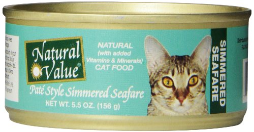 8851754912857 - NATURAL VALUE PATE STYLE SIMMERED SEAFARE CAT FOOD, 5.5 OUNCE CANS (PACK OF 24)