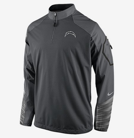 0885176220526 - SAN DIEGO CHARGERS NIKE PLATINUM FLY RUSH 2.0 HALF-ZIP (S)