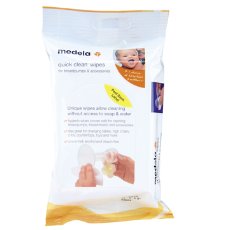 8851770384140 - MEDELA QUICK CLEAN BREAST PUMP AND ACCESSORY WIPES, 24 COUNT