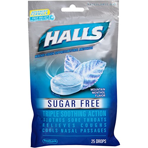 8851779513244 - HALLS SUGAR FREE DROPS, MOUNTAIN MENTHOL, 25-COUNT DROPS (PACK OF 12)