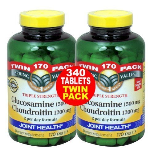 8851780135022 - SPRING VALLEY - GLUCOSAMINE CHONDROITIN, TRIPLE STRENGTH, 340 CAPS