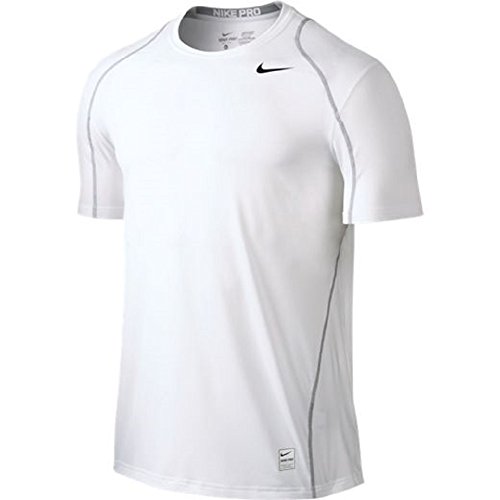 0885179957856 - NIKE PRO COOL FITTED (LARGE, WHITE/MATTE SILVER/BLACK)