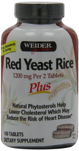 0885188095549 - WEIDER RED YEAST RICE PLUS WITH PHYTOSTEROLS 1200 MG PER 2 TABLETS - 180 TABLETS
