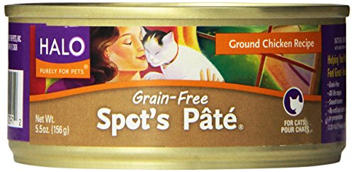 0885188267830 - HALO SPOT'S PATE FOR CATS GRAIN-FREE GROUND CHICKEN, 5.5OZ/12 CANS (PACK OF 12)