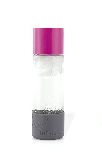 0885188777469 - FULL CIRCLE DAY TRIPPER 19-OUNCE GLASS WATER BOTTLE, RASPBERRY PINK