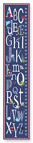 0885189873320 - THE KIDS ROOM BY STUPELL BLUE A IS FOR ANCHOR ALPHABET GROWTH CHART