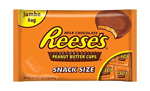 0885190428809 - REESE'S PEANUT BUTTER CUPS, SNACK SIZE, 19.5 OUNCE BAG