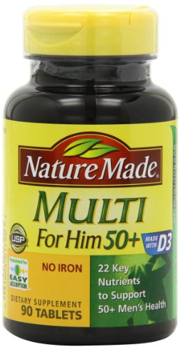 0885190455140 - NATURE MADE MULTI FOR HIM 50+ MULTIPLE VITAMIN AND MINERAL SUPPLEMENT TABLETS, 90-COUNT