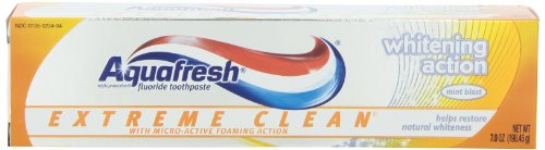 0885200744424 - AQUAFRESH EXTREME CLEAN WHITENING ACTION TOOTHPASTE, MINT BLAST, 7-OUNCE TUBES (PACK OF 6)