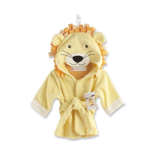 8852086561034 - BABY ASPEN, BIG TOP BATH TIME LION HOODED SPA ROBE, YELLOW, 0-9 MONTHS