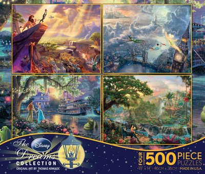 0885214011857 - CEACO 4-IN-1 MULTI-PACK THOMAS KINKADE DISNEY DREAMS COLLECTION JIGSAW PUZZLE ( 500 PIECES )