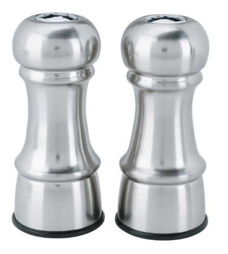 0885214392864 - TRUDEAU 4-1/2-INCH STAINLESS STEEL SALT AND PEPPER SHAKERS