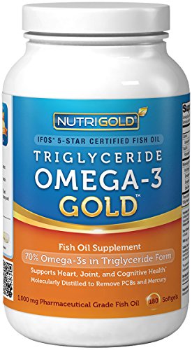 0885216095244 - #1 OMEGA 3 FISH OIL CAPSULES - TRIGLYCERIDE OMEGA-3 GOLD, 1000MG, 180 SOFTGELS - THE GOLD STANDARD, IFOS 5-STAR CERTIFIED FISH OIL OMEGA-3 SUPPLEMENT IN HIGHLY ABSORBABLE TRIGLYCERIDE FORM
