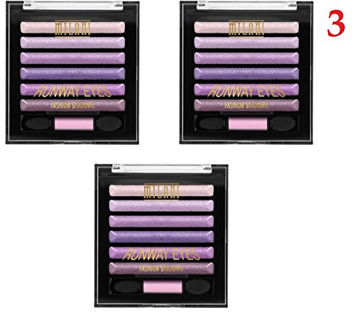0885223477606 - (3 PACK) MILANI RUNWAY EYES FASHION SHADOWS - COUTURE IN PURPLES