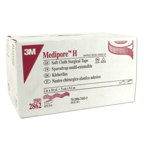 3M Medipore H Soft Cloth Surgical Wide Tape, 2 Inch, 12 Count