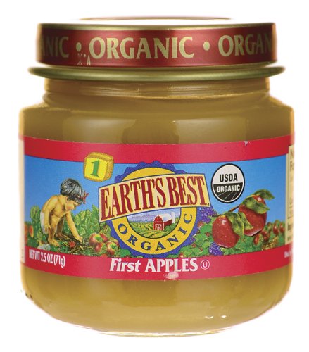 0885227393377 - EARTH'S BEST ORGANIC BABY FOOD STAGE 1 FIRST APPLES -- 2.5 OZ