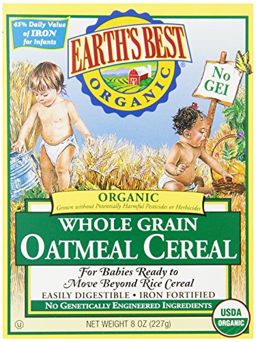 0885230697301 - EARTH'S BEST ORGANIC, WHOLE GRAIN OATMEAL CEREAL, 8 OUNCE (PACK OF 12)