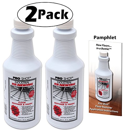 0885231451506 - 2 PACK PRO SHOT INDUSTRIAL RE-NEWING FLOOR RESTORER AND FINISH (64 OZ. - 32 OZ. EACH) PETROCHEMICAL-FREE FORMULA
