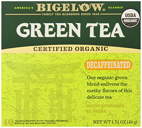 0885231795334 - BIGELOW DECAFFEINATED ORGANIC GREEN TEA, 40 COUNT BOX