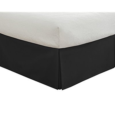 0885233363593 - LUX HOTEL BASIC MICROFIBER 14-INCH BED SKIRT, QUEEN, BLACK