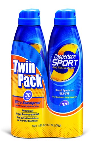 0885239867019 - COPPERTONE SPORT SPF 30 CONTINUOUS SPRAY CLEAR TWIN PACK, 6-OUNCE CANS