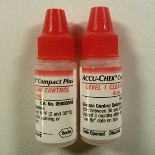 0885243248668 - ROCHE ACCU-CHEK COMPACT PLUS CLEAR CONTROL SOLUTION, LEVEL 1, LOT OF 2