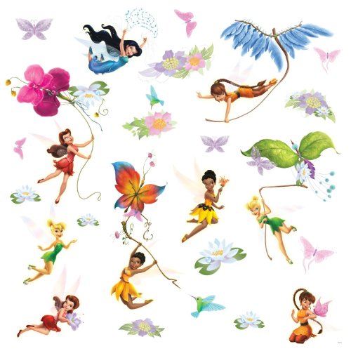 0885250275978 - ROOMMATES RMK1493SCS DISNEY FAIRIES WALL DECALS WITH GLITTER WINGS