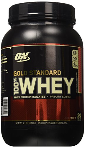 0885260299018 - OPTIMUM NUTRITION GOLD STANDARD 100% WHEY DELICIOUS STRAWBERRY -- 2 LBS