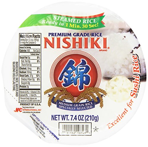 0885260474866 - NISHIKI STEAMED WHITE RICE, 7.4-OUNCE (PACK OF 6)
